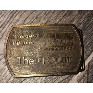 Vtg Geolograph Pioneer Geosource Belt Buckle Mens